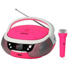 Daewoo DBU-59PK Radio CD/FM Rosa Karaoke Micrófono