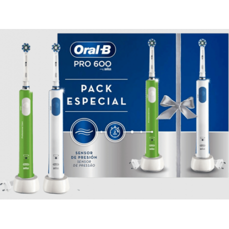 Cepillo Eléctrico OralB PRO-600 DUO Verde/Naranja