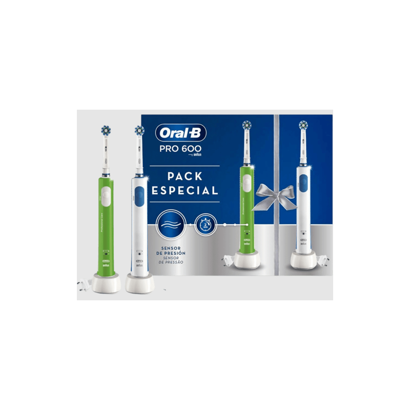 Cepillo Eléctrico OralB PRO-600 DUO Verde/Naranja