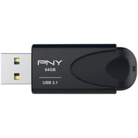 PNY Attache 4 64GB - Pendrive Negro 80/20MB/S
