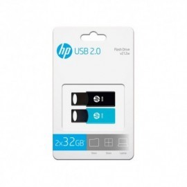 Pendrive Memoria HP HPFD212-32-TWIN 2x32GB Azul/Negro