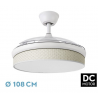 ABRILA DC MODA 108CM BLANCO-CAÑIZO - VENTILADOR DE TECHO ASPA RETRÁCTIL CON LUZ