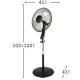 Abrila MAGICO Negro/Gris - Ventilador de Pie 220-240 V