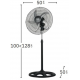 Ventilador Pie Reforzado (183641009) 75w 3vel. 5aspas Giro 360º Negro