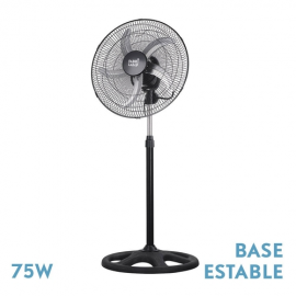 Ventilador Pie Reforzado (183641009) 75w 3vel. 5aspas Giro 360º Negro