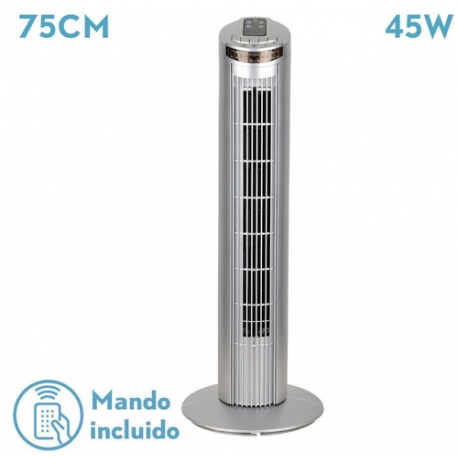 Ventilador Torre Orbigo (210771010) 45w 3vel. M.dist. Oscil. Tempor. Plata