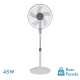 Ventilador Pie Belmonte (214841001) 45w 3vel 5aspas Orientable Bco/gris