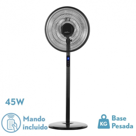 Ventilador Pie Icono (207441001) 45w 3vel. 5aspas M.dist.temporiz. Negro