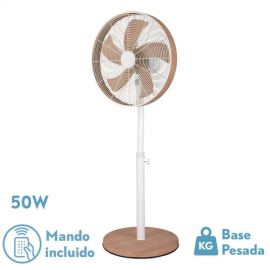 Ventilador Pie Alcañiz (210541068) 50w 3vel. 5aspas Oscilante Bco/haya