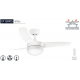 Ventilador Techo Cp-128105 105cm. 3aspas 3vel. Luz Motor Dc M.distancia