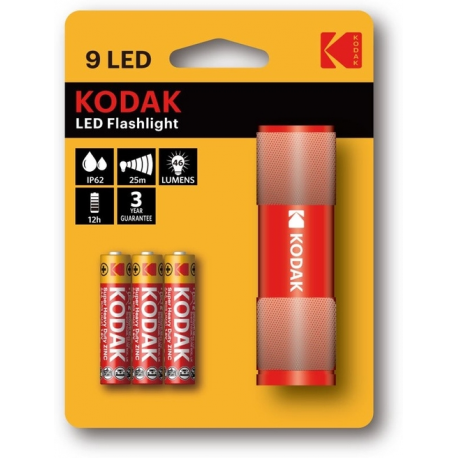 Linterna Kodak Compacta 9-led 3xaaa Ehd Roja
