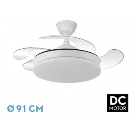 ABRILA DC Tridente Mini Blanco - Ventilador de Techo 59W