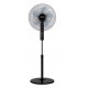 Ventilador Pie Sf-1240 Negro 40cm. 45w 3vel. Alt.130cm M.dist. Tempor. 12h