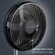 Ventilador Pie Vu-3110-f3 Negro 40cm 3vel. 40 Wts. Oscilante