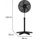 Ventilador Pie Vu-3110-f3 Negro 40cm 3vel. 40 Wts. Oscilante