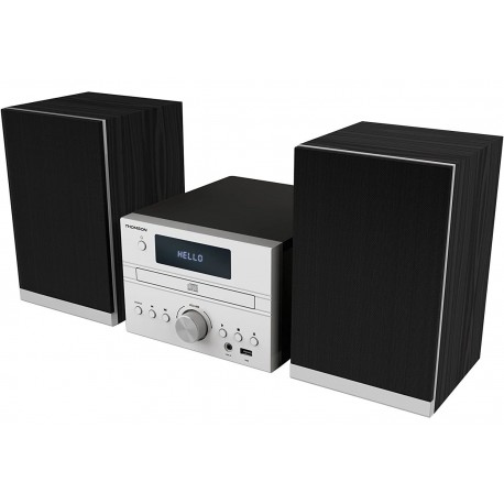 Microcadena Thomson Mic122bt Bluetooth 50w Con Radio Cd/mp3/usb/ Plata