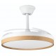 Ventilador Techo Dc/r Cp-160105 Bco/haya 105cm. 30w 6vel Recers. M.dist. 3modos Luz