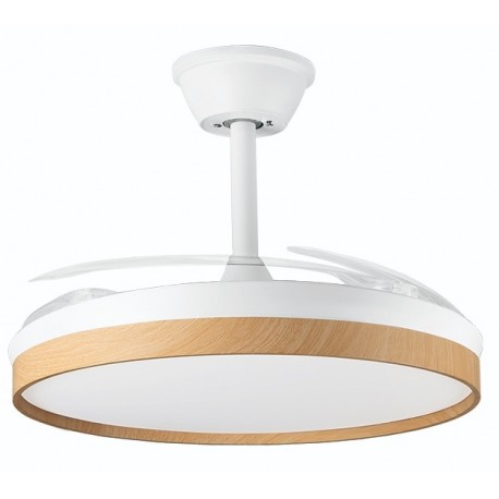 Ventilador Techo Dc/r Cp-160105 Bco/haya 105cm. 30w 6vel Recers. M.dist. 3modos Luz