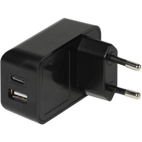 Vivanco DUAL 3.4A - Cargador Negro USB BLAN USB A Tipo C 