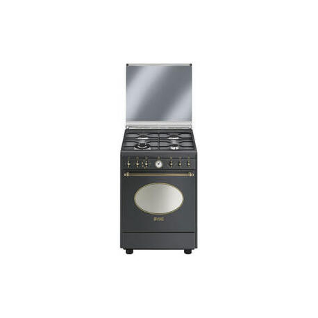 Smeg CO68GMA8 Cocina Negro A Gas Natural 4 Fuegos