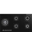 Placa SMEG PV395LCN 5 Zonas Gas Natural Negro 90 CM