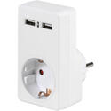 Adaptador Vivanco A 1W2USB USBx2 2.1A Schuko Blanco 